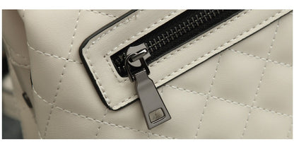 Vertical Doctor Bag for Women - Structured Square PU Quilted Lock Shoulder Bag, Convertible Crossbody & Top Handle Purse