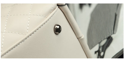 Vertical Doctor Bag for Women - Structured Square PU Quilted Lock Shoulder Bag, Convertible Crossbody & Top Handle Purse