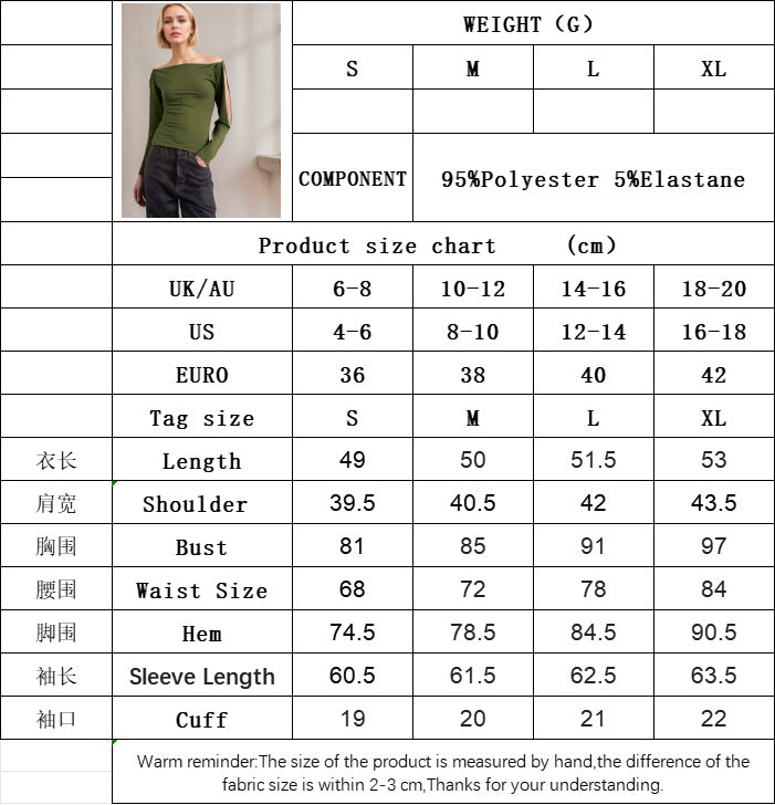 Off Shoulder Knit Top for Women, Cut Out Long Sleeve Slim Fit Statement T-Shirt