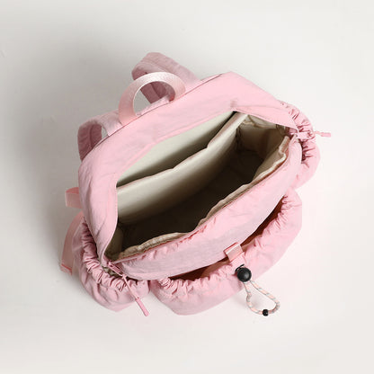 Nappa Leather Backpack for Women - Foldable Lightweight Waterproof Daypack, Commuter & Hiking Bag