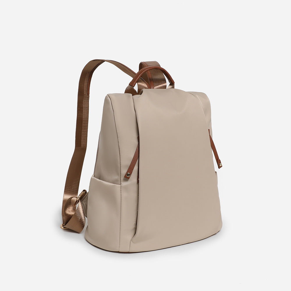 Double Zipper Anti-Theft Backpack for Women - Lightweight Large Capacity Canvas Travel Bag with Top Handle