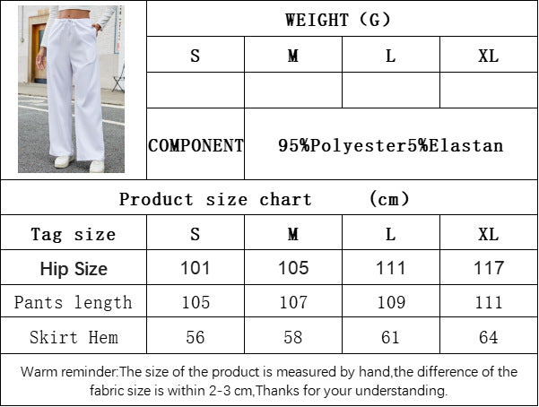 Fall Winter Straight Leg Sweatpants for Women, Loose Fit Mid Waist Wide Leg Trousers