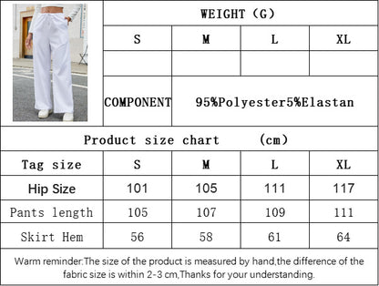 Fall Winter Straight Leg Sweatpants for Women, Loose Fit Mid Waist Wide Leg Trousers