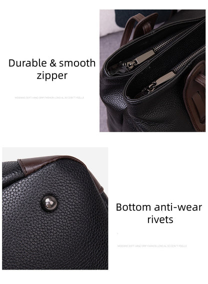 Horizontal Tote Bag for Women - Large Capacity PU Leather Zip Top Work Bag, Soft Structured Shoulder Tote for Commute