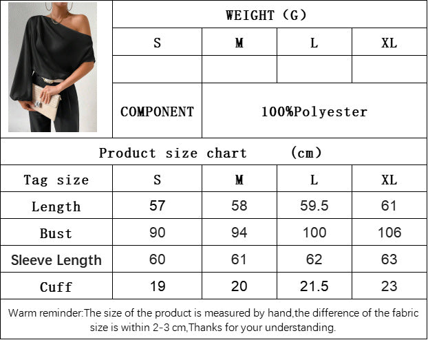 Off Shoulder Slash Neck Pullover Top, Asymmetric Long Short Sleeve Loose Fit Sexy Blouse