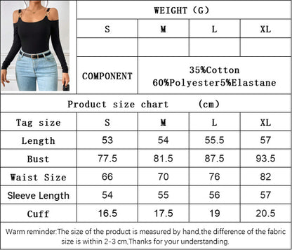 Hook Strap Knit Top for Women, Long Sleeve Slim Fit Solid Color Chic T Shirt