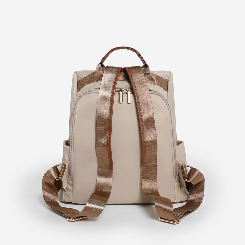 Double Zipper Anti-Theft Backpack for Women - Lightweight Large Capacity Canvas Travel Bag with Top Handle