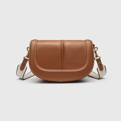 Shell Shape Saddle Bag - PU Flap Top Purse with Magnetic Closure, Women's Shoulder Bag with 2 Detachable Straps