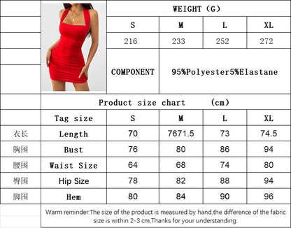 Red Halter Neck Backless Bodycon Dress for Women, Sexy Sleeveless Mini Skirt with Waist Tucking