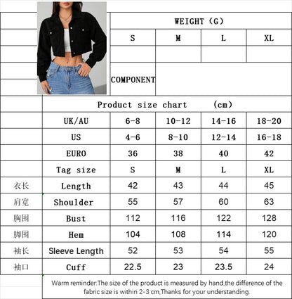 Notched Lapel Cropped Jacket, Streetwear Button-Up Short Top Fall Winter Fashion Outerwear