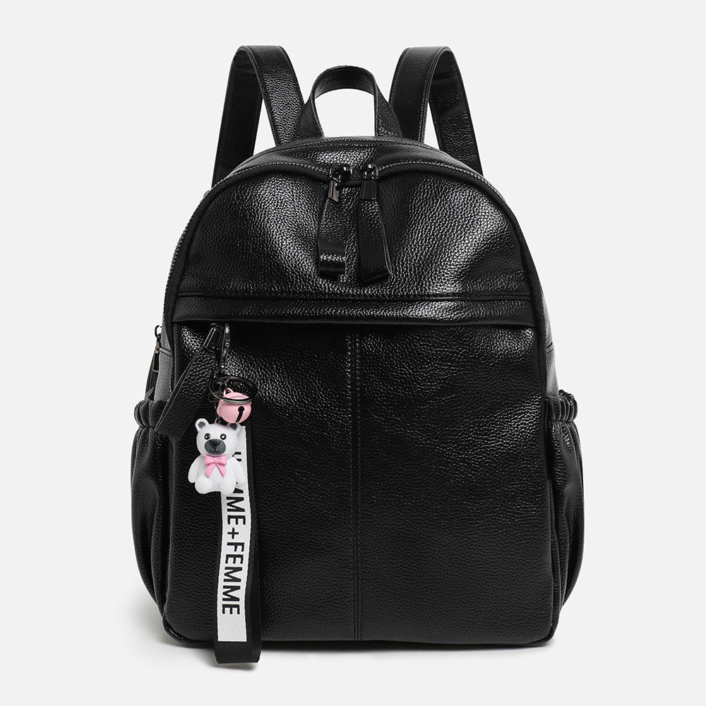 Waterproof PU Backpack - Large Capacity Travel Bookbag with Zip Top, Durable Student Backpack with Carry Handle