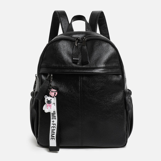 Waterproof PU Backpack - Large Capacity Travel Bookbag with Zip Top, Durable Student Backpack with Carry Handle