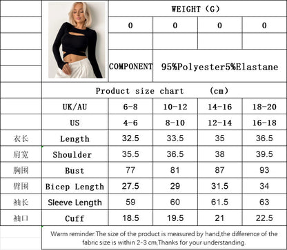 Black Back Tie Crop Top for Women, Fashion Long Sleeve Round Neck T-Shirt Slim Fit Midriff Blouse