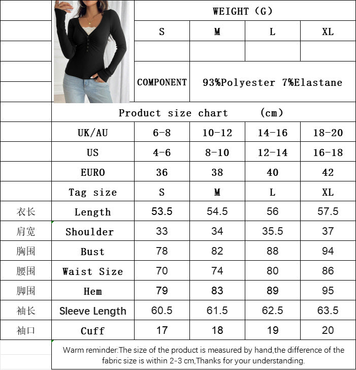 Black French Knit Top with Contrast Lace Insert, V-Neck T Shirt Slim Fit Sexy Long Sleeve Blouse