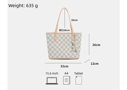 Urban Minimalist Tote Bag for Women - Waterproof PVC Commuter Bag with Multiple Pockets, Large Capacity Zip Top Shoulder Bag for College Students