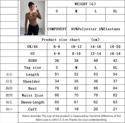 Solid Color Cut-Out Neckline Top for Women, Long Sleeve Structured Shoulder Slim Fit Layering Blouse