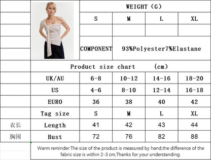 Asymmetric Hem Off Shoulder Top for Women, Summer Chic Sleeveless T Shirt Sexy Slim Fit Blouse