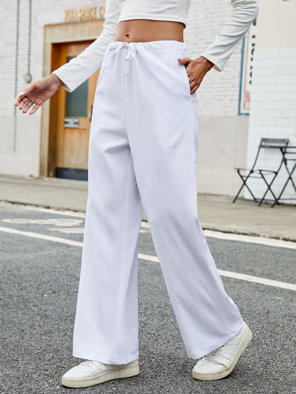 Fall Winter Straight Leg Sweatpants for Women, Loose Fit Mid Waist Wide Leg Trousers