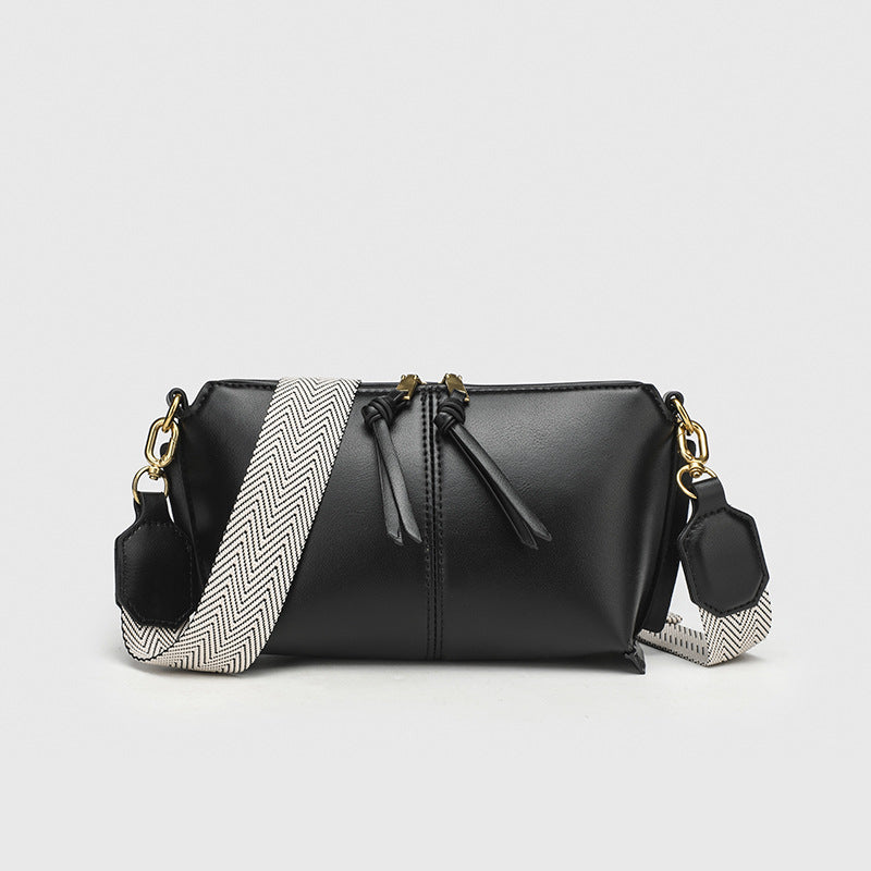 Double Zipper Shell Bag for Women - Lightweight Adjustable Crossbody Purse, Minimalist Commuter Bag with Detachable Strap