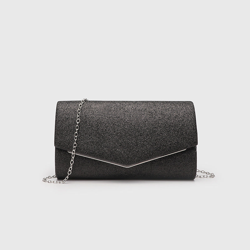 Horizontal Square Clutch Bag for Women, Elegant Polyester Evening Purse with Detachable Chain Strap