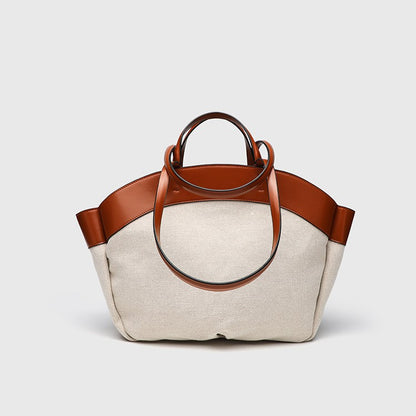 Linen Hobo Bag - Patchwork Large Capacity Tote for Work, Open Top Shoulder Bag with Handles