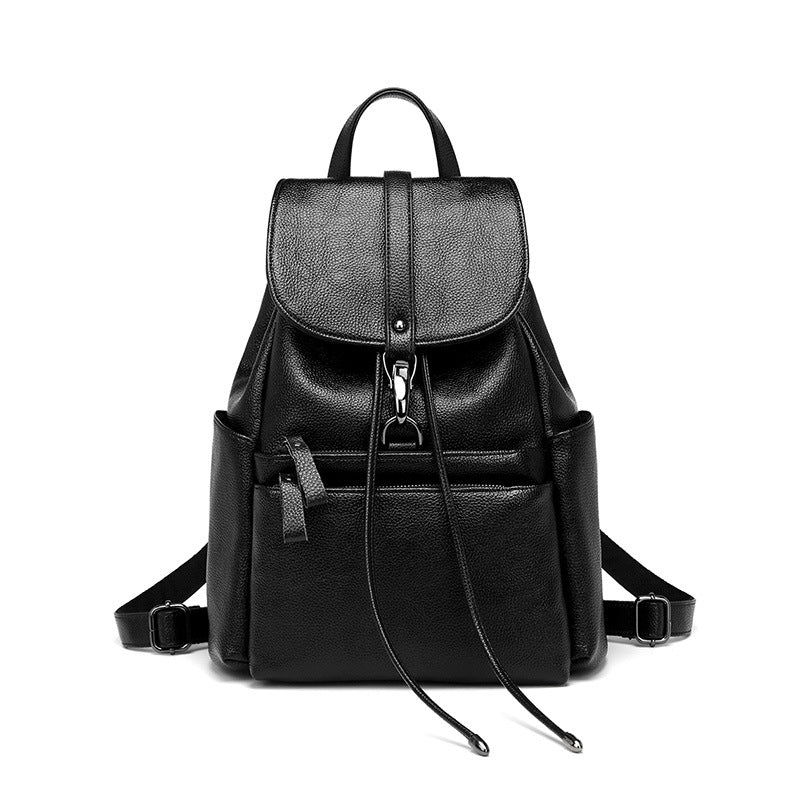 Women's Structured Anti-Theft Backpack, Drawstring Top with Buckle Flap Closure and Carry Handle