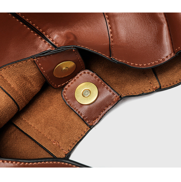 Bucket Shape Tote Bag for Women - Pumpkin Style Drawstring Closure with Magnetic Snap, Convertible Shoulder Bag and Mommy Bag