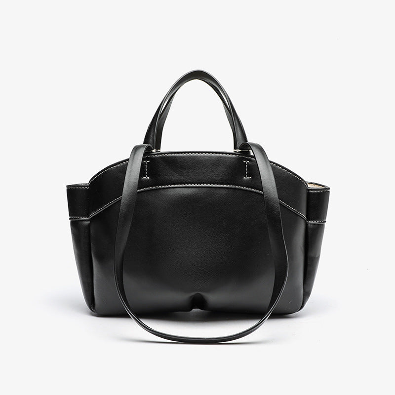 Shell Shape Tote Bag for Women - Medium PU Leather Shoulder Bag, Structured Handle Carry Work Purse