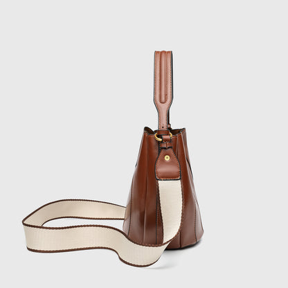 Bucket Shape Tote Bag for Women - Pumpkin Style Drawstring Closure with Magnetic Snap, Convertible Shoulder Bag and Mommy Bag