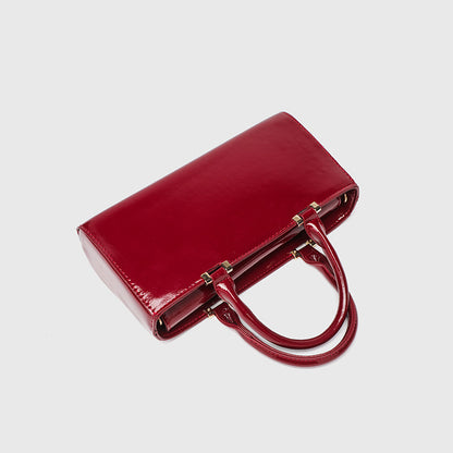 PU Square Bag with Flap - Women's Shoulder Purse with Magnetic Closure, Metal Chain Crossbody Bag