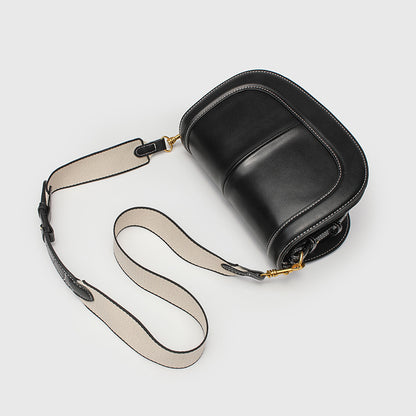 Shell Shape Saddle Bag - PU Flap Top Purse with Magnetic Closure, Women's Shoulder Bag with 2 Detachable Straps