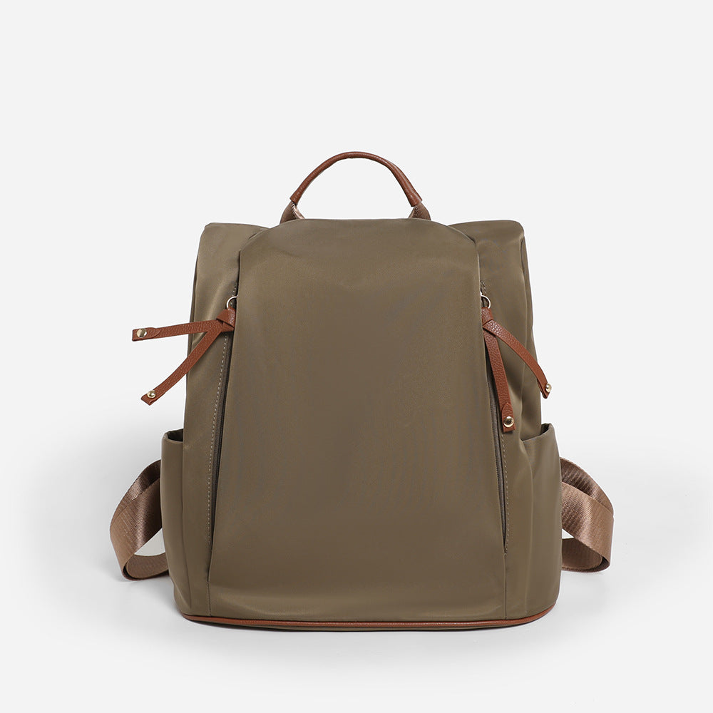 Double Zipper Anti-Theft Backpack for Women - Lightweight Large Capacity Canvas Travel Bag with Top Handle