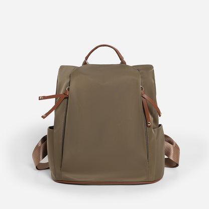 Double Zipper Anti-Theft Backpack for Women - Lightweight Large Capacity Canvas Travel Bag with Top Handle