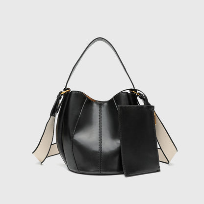 Bucket Shape Tote Bag for Women - Pumpkin Style Drawstring Closure with Magnetic Snap, Convertible Shoulder Bag and Mommy Bag