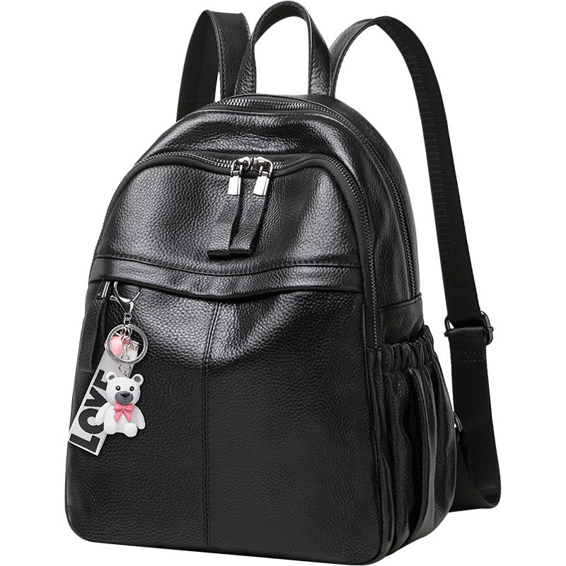 Women's Waterproof Pebbled Backpack, Multi-Layer Anti-Theft Bag with Dual Zippers & Carry Handle