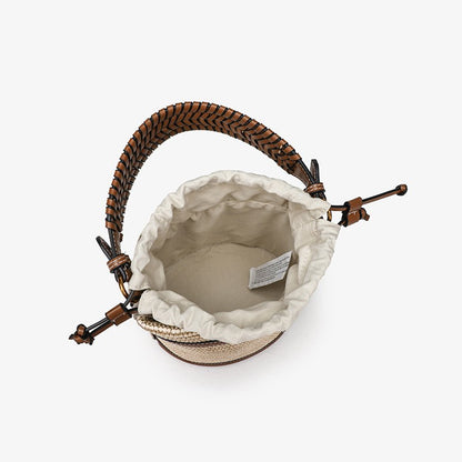 Woven Straw Beach Bag - Adjustable Detachable Shoulder Strap Bucket Bag, Women's Vacation Crossbody Purse for Resort Holiday