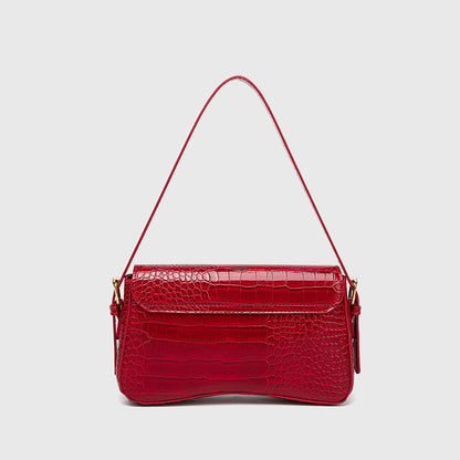 Scale Pattern Square Bag - PU Flap Top Purse with Magnetic Closure, Adjustable Detachable Shoulder Strap