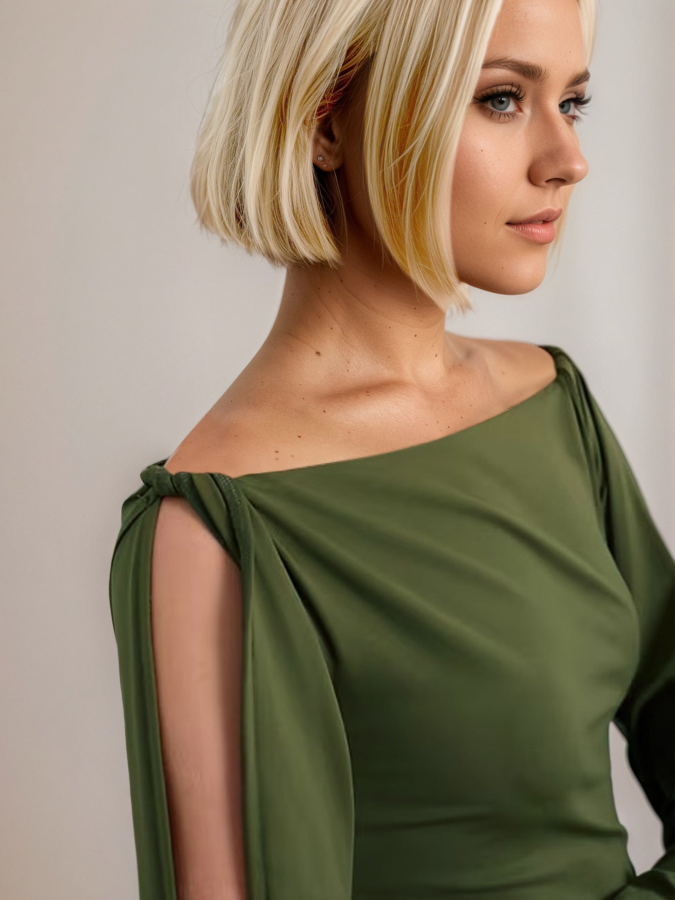 Off Shoulder Knit Top for Women, Cut Out Long Sleeve Slim Fit Statement T-Shirt