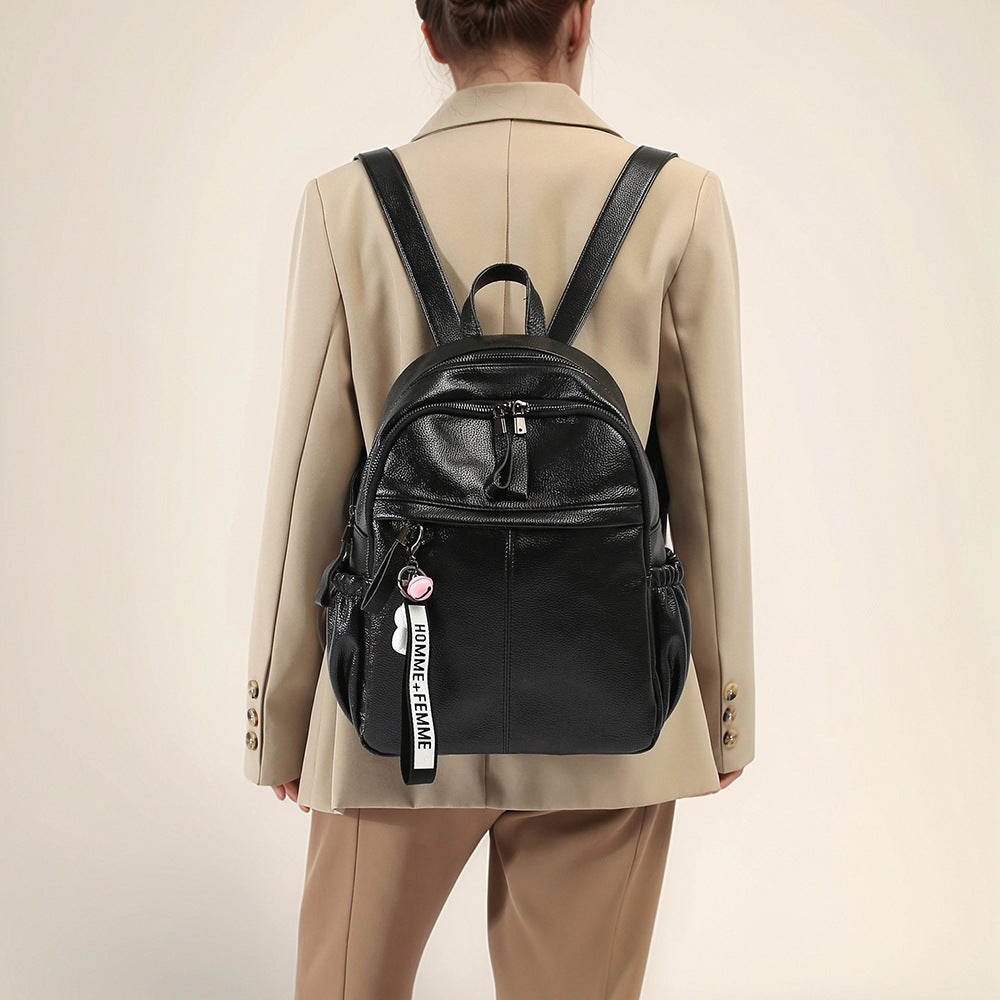 Waterproof PU Backpack - Large Capacity Travel Bookbag with Zip Top, Durable Student Backpack with Carry Handle