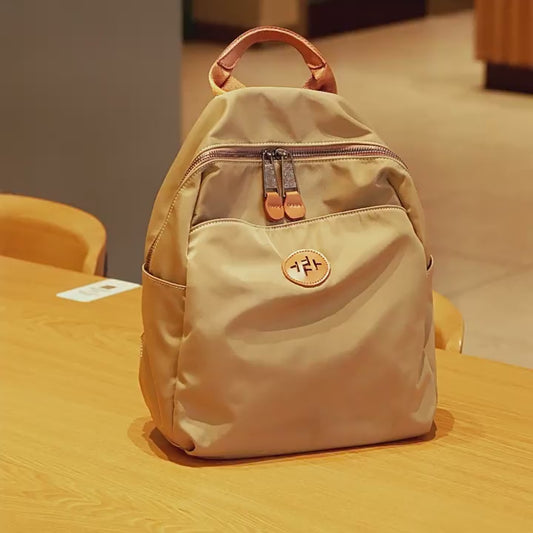 Oxford Lightweight Backpack for Women - Durable Zipper Top Travel Bag with Carry Handle, Water-Resistant Daypack